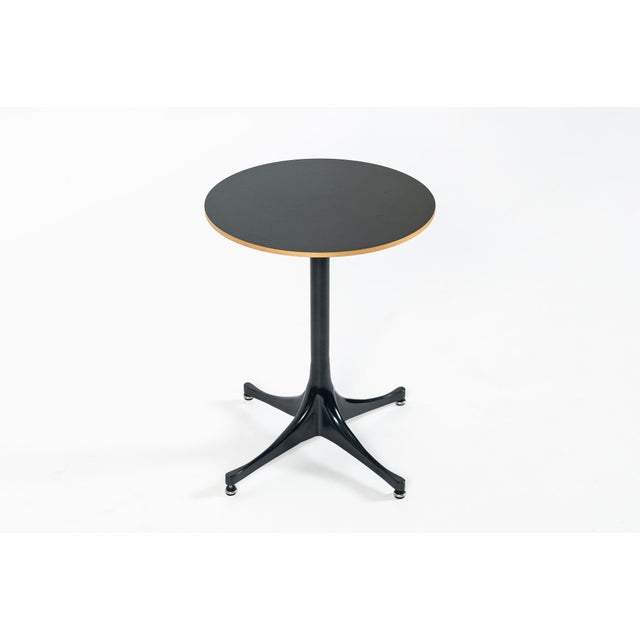 Mid Century George Nelson Pedestal Side Table for Herman Miller Black Laminate For Sale In Detroit - Image 6 of 12
