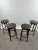 Industrial Vintage Industrial Style Round Wood Top Bar Stools W Black Iron Legs, Set of 4 For Sale - Image 3 of 11