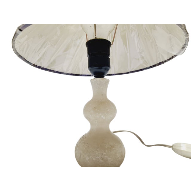 1950s Art Deco Alabaster Bedside Lamp, Belgium, 1950s For Sale - Image 5 of 9