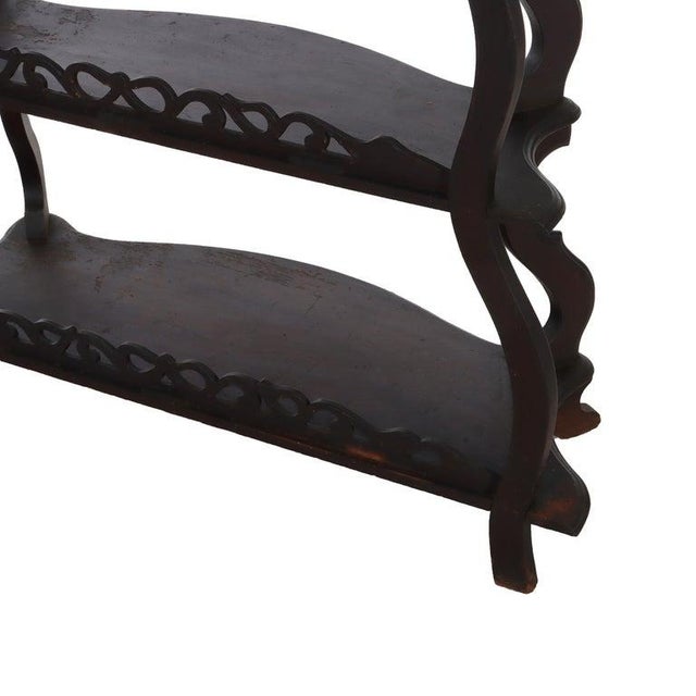 Antique Walnut 5 Shelf Etagere With Cut Out Fretwork Circa 1890 For Sale - Image 12 of 13