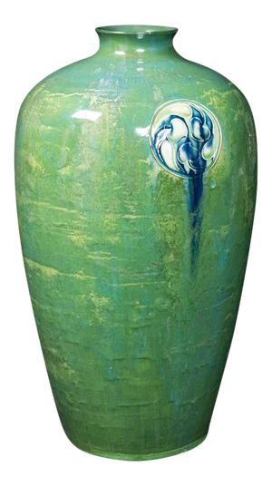 Circa 1910 Moorcroft for Liberty London Green Flaminian Vase