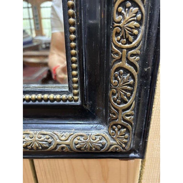 Black Napoleon III Mirror with Pediment For Sale - Image 8 of 10