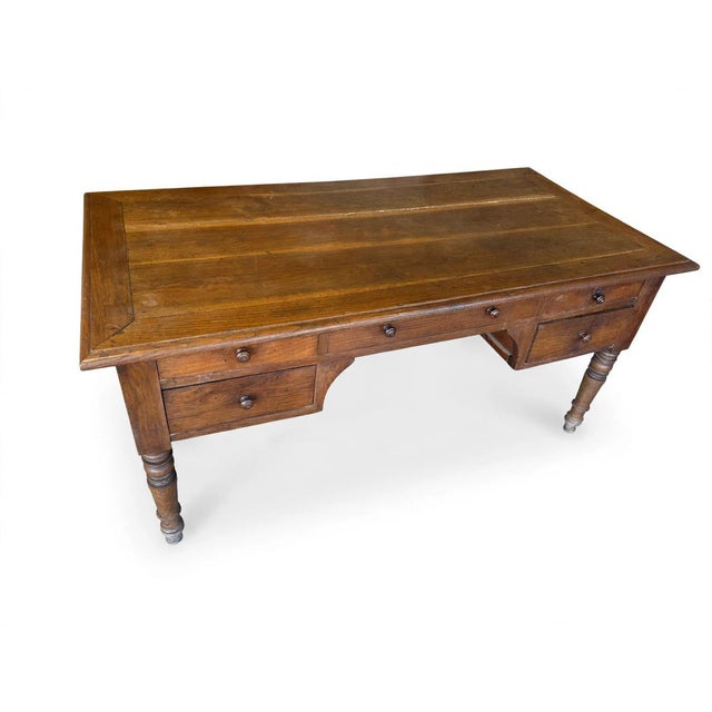 Antique Double-Sided Desk in Oak, 1800s For Sale - Image 5 of 6