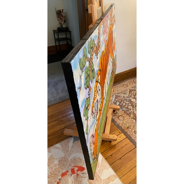 Tiger Original Oil Painting Stephen McDonough For Sale - Image 6 of 7
