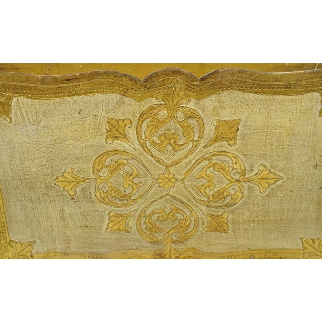 Vintage Italian Florentine Gold Giltwood Hollywood Regency Magazine Rack Stand For Sale - Image 4 of 15