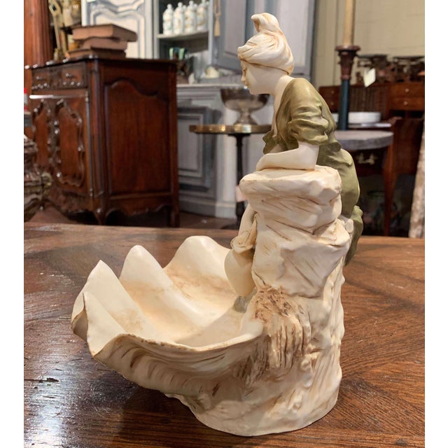 Early 20th Century Czech Royal Dux Bohemian Carved Porcelain Woman Sculpture For Sale - Image 9 of 11