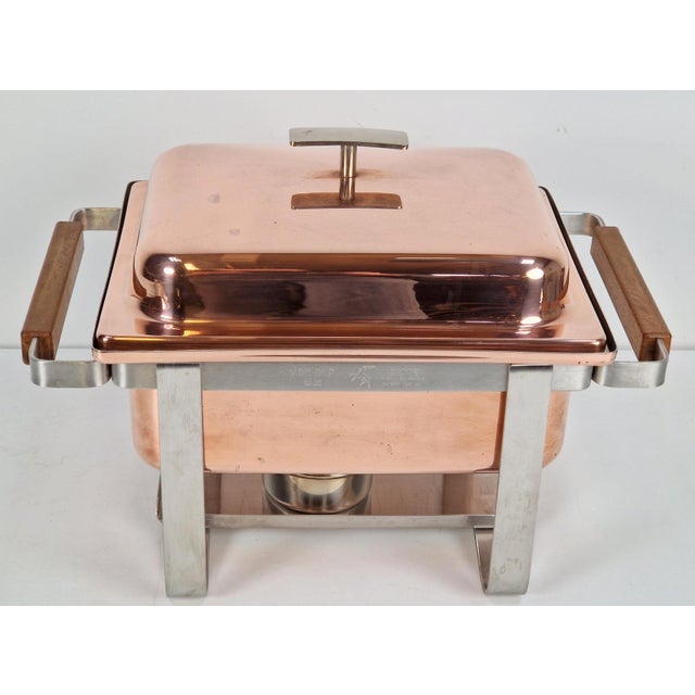 Vintage Copper-Plated Stainless Steel Spring Chafing Dish, Switzerland, 1980s For Sale - Image 13 of 18