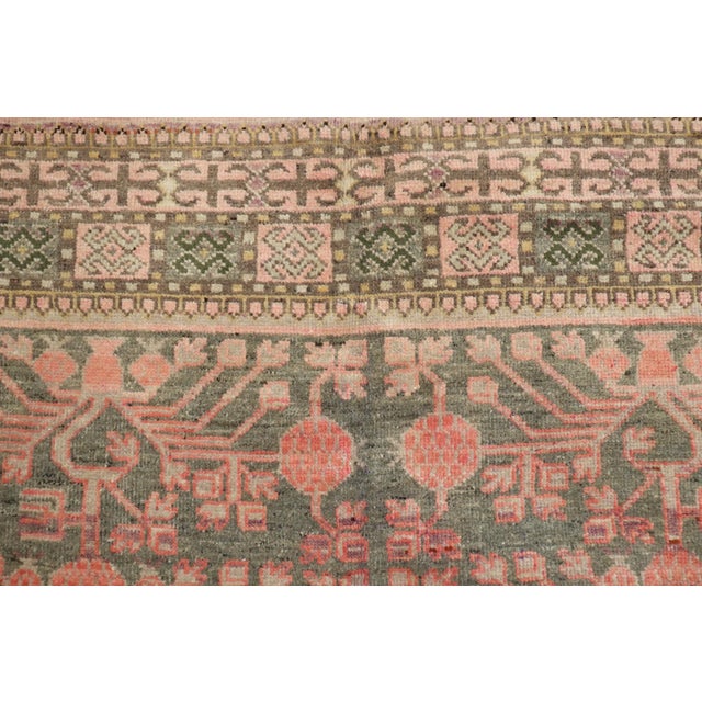 Early 20th Century Vintage East Turkestan Gray Salmon Pomegranate Rug - 6'6" x 12'9" For Sale - Image 5 of 8