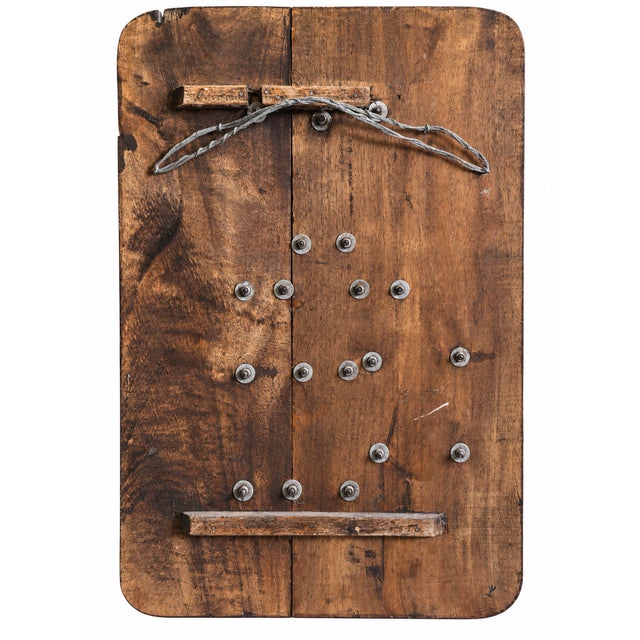 17th Century Spanish Baroque Wrought Iron Architectural Lock on Timber Panel For Sale - Image 12 of 18