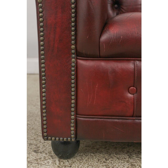 English Tufted Leather Chesterfield Loveseat Sofa Chairish