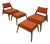 Vintage Hunting Lounge Chairs with Ottomans by Heinz Heger for PGH Annaberg-Buchholz, 1960s, Set of 4 For Sale