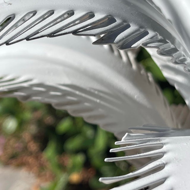 Vintage Tole Painted Metal Palm Tree Form Table Lamps, a Pair For Sale - Image 9 of 12