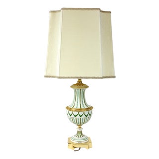 Vintage Porcelain and Brass Table Lamp by Giulia Mangani, 1950s For Sale