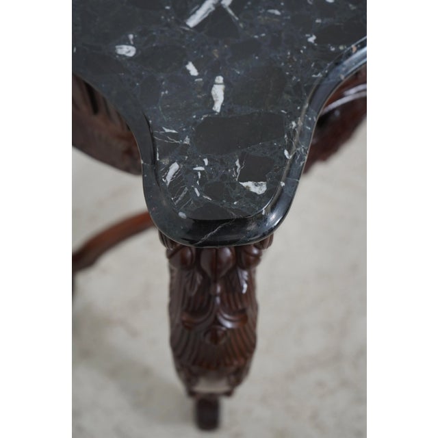 Stone French Louis XV Style Carved Console W. Marble Top For Sale - Image 7 of 12