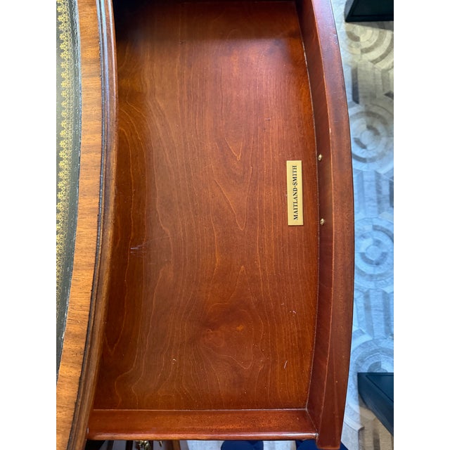 Late 20th Century Late 20th Century Maitland Smith French Regency Louis XVI Flame Mahogany Serpentine Desk For Sale - Image 5 of 14