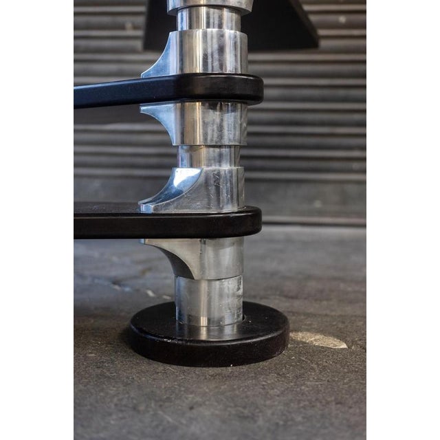 Aluminum and Mahogany Spiral Staircase by Roger Tallon, 1970 For Sale - Image 3 of 4