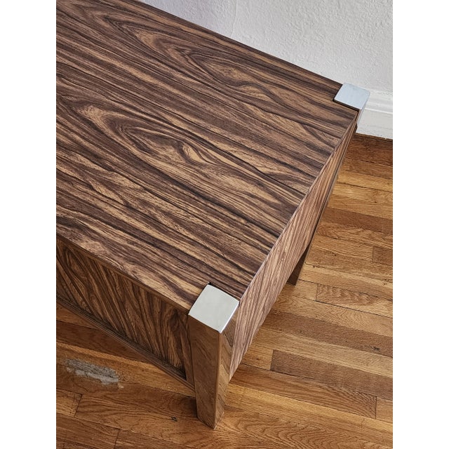 Brown Mid Century Modern Laminated Faux Rosewood Credenza For Sale - Image 8 of 12