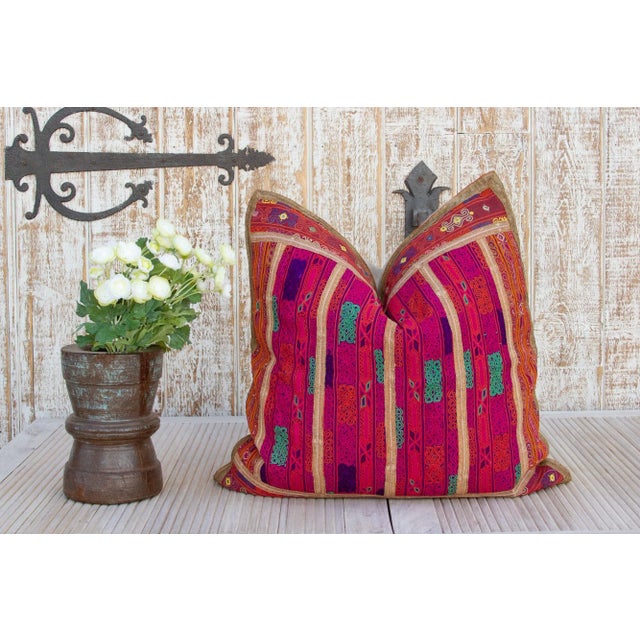 This gorgeous throw pillow is made from antique one-of-a-kind textiles like Bokhanos and Thalposh. Bokhanos are long...