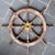 American Vintage Wooden Ships Wheel With Brass Hub For Sale - Image 3 of 5