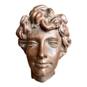 Vintage Bronze Head Fragment Life-Size Figure Bust