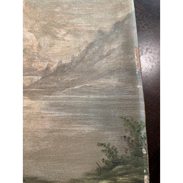 Paint Antique Cottage Core Original Art Late 19th Century American Landscape on Academy Board, Wadsworth Howland Label, Circa 1880–1900 For Sale - Image 7 of 12