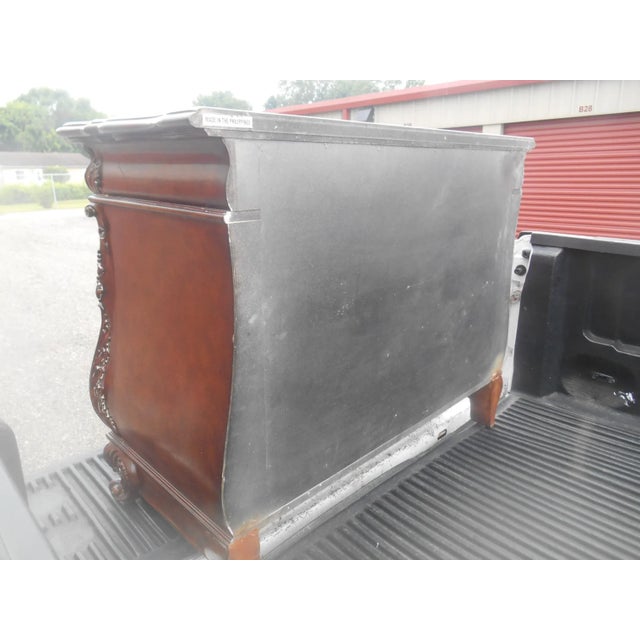 Wood Vintage Quality Four Drawer Bombay Chest With Leather Top For Sale - Image 7 of 10
