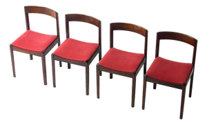 Dining Chairs in Rosewood by Dino Cavalli, 1970s, Set of 4