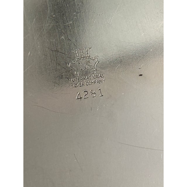 Mid 20th Century International Silver Embossed Reticulated Silver Plate 12” Tray For Sale In New Orleans - Image 6 of 7