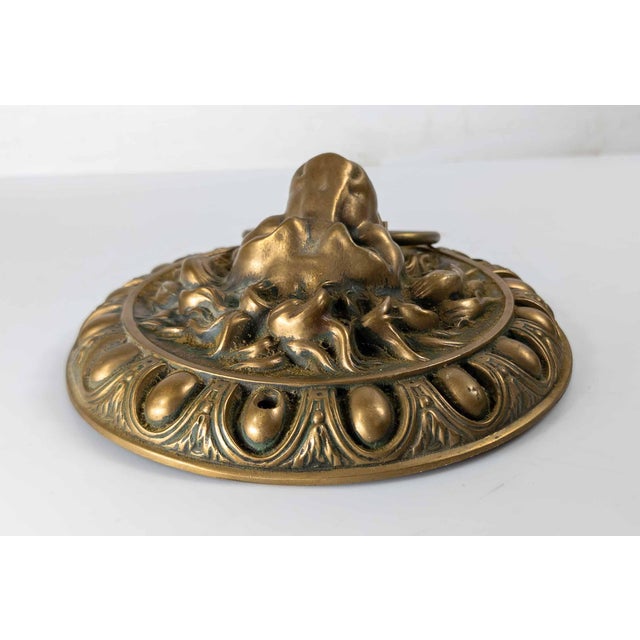 Late 19th Century 19th Century Oversize Large Bronze Lion's Head Door Knocker For Sale - Image 5 of 10
