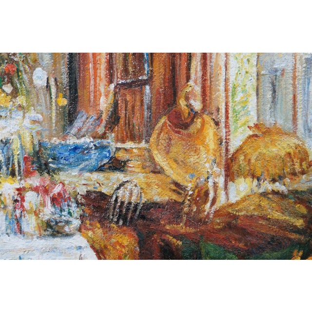 The Room of Flowers Impressionist Oil Painting After Frederick Childe Hassam 43" For Sale - Image 11 of 12