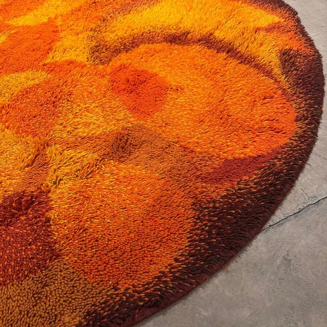 Vintage Orange Wool Rug, 1970s For Sale - Image 3 of 6
