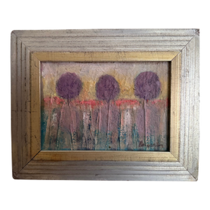 Allium on the Prairie, Oil Painting on Panel by Bruce Wilson, Framed