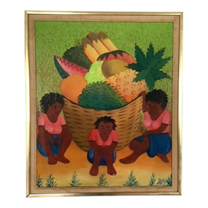 Oil Painting Work of Haitian Naive, Signed