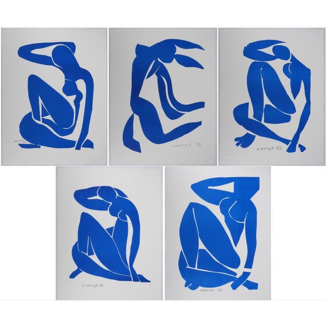 After Henri Matisse, The Blue Nudes, Lithograph, Set of 5 For Sale - Image 9 of 9
