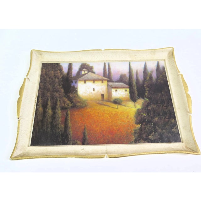 Vintage 1960s Italian Painted Tray For Sale - Image 4 of 5
