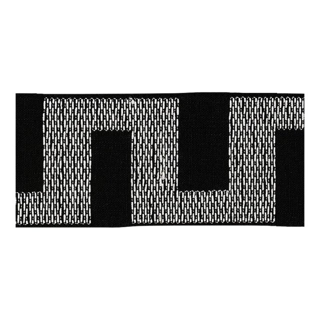 Sample - Schumacher Matrix Tape in Ivory on Black For Sale
