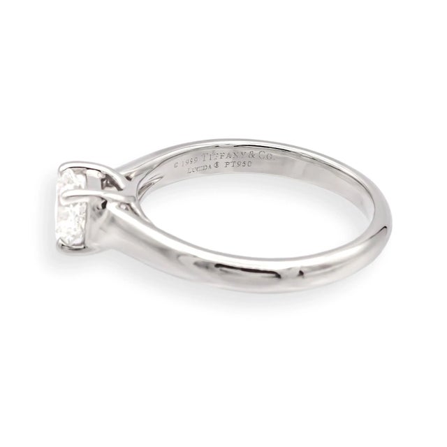 2000 - 2009 Tiffany & Co. .54 Ct Lucida Cut Diamond Engagement Ring G-H, Vvs2-Vs1 Igi Cert, Size 4.5 For Sale - Image 5 of 12