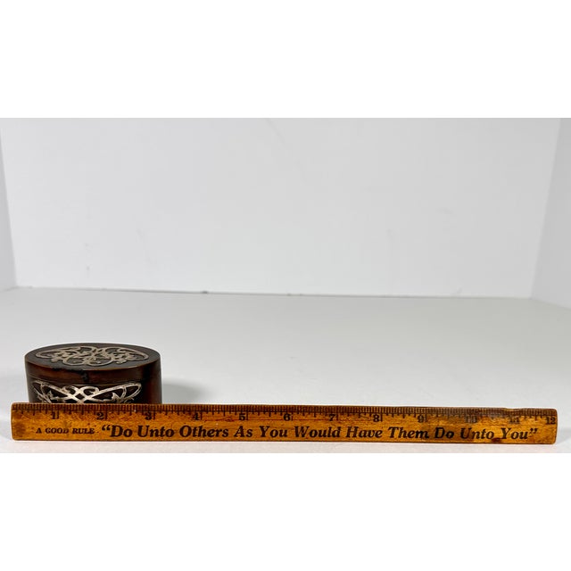 Arts & Crafts Heintz Silver Overlay Bronze Stamp Box For Sale - Image 14 of 14