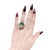Mid-Century Brutalist Carved Emerald, Baroque Pearl, and 14k Gold Cocktail Ring For Sale - Image 4 of 14