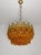Red Vintage Chandelier with Quadriedri Amber Shade & Gold Metal Frame, 1990 For Sale - Image 8 of 18