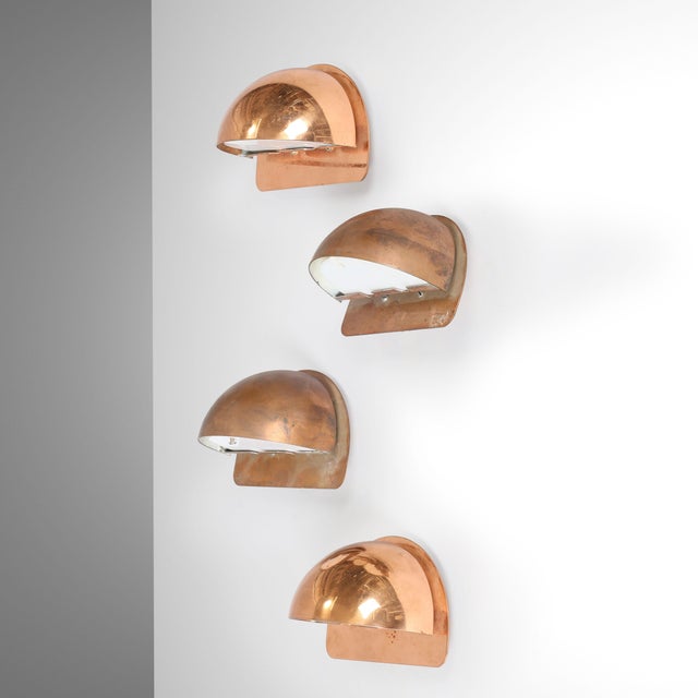 Metal Semicircular Wall Lamps in Patinated Copper from Daro, Denmark, 1960s, Set of 2 For Sale - Image 7 of 7