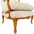French Provincial Louis XV Bergere Armchair With Carved Wood Frame & Petite Floral Upholstery For Sale - Image 9 of 16