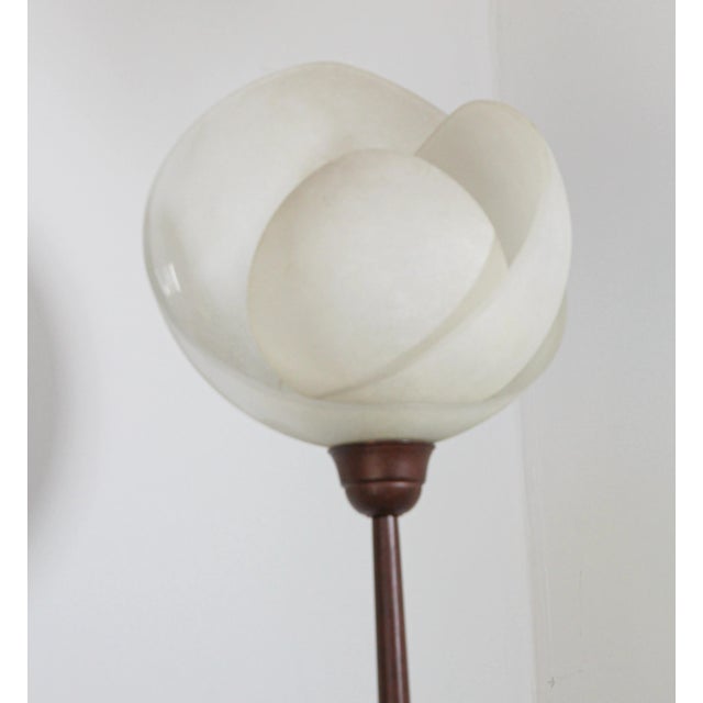 1980s Italian Postmodern Sculptural Flower Floor Lamps, Frosted Glass, Set of 3 For Sale - Image 10 of 15