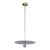 Mid 20th Century Industrial Flat Disc Milk Glass Brass Pole Pendant Light For Sale