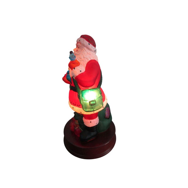 Vintage Old World Christmas Santa With Feathered Friends Lamp 1999 Retired Works For Sale - Image 4 of 8