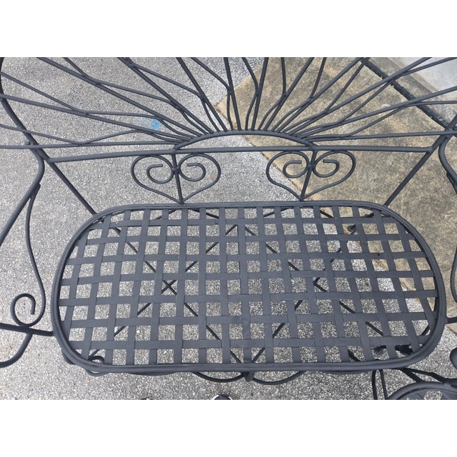 1950s Wrought Iron Salterini Style Peacock Benches - Set of 2 For Sale In Saint Louis - Image 6 of 9