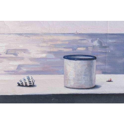 Contemporary Gino Guida, Dawn on the City, 1980s, Oil on Plywood For Sale - Image 3 of 8