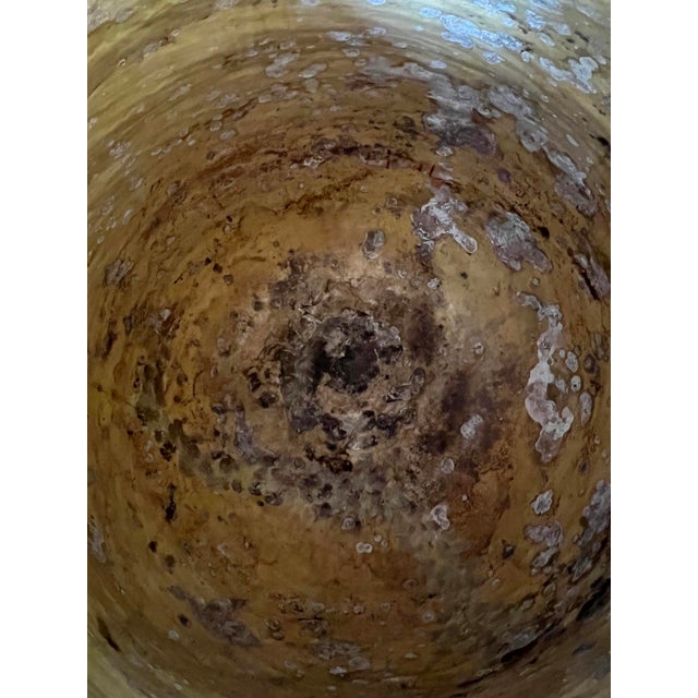 Large Circa 1900 French Antique Teardrop Biot Jar With Yellow Glaze For Sale - Image 14 of 15