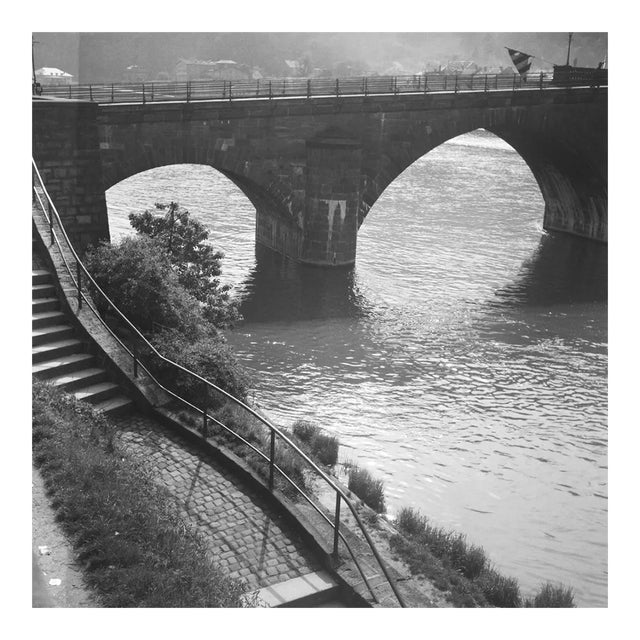 Old Bridge Over River Neckar at Heidelberg, Germany 1938, Printed 2021 For Sale