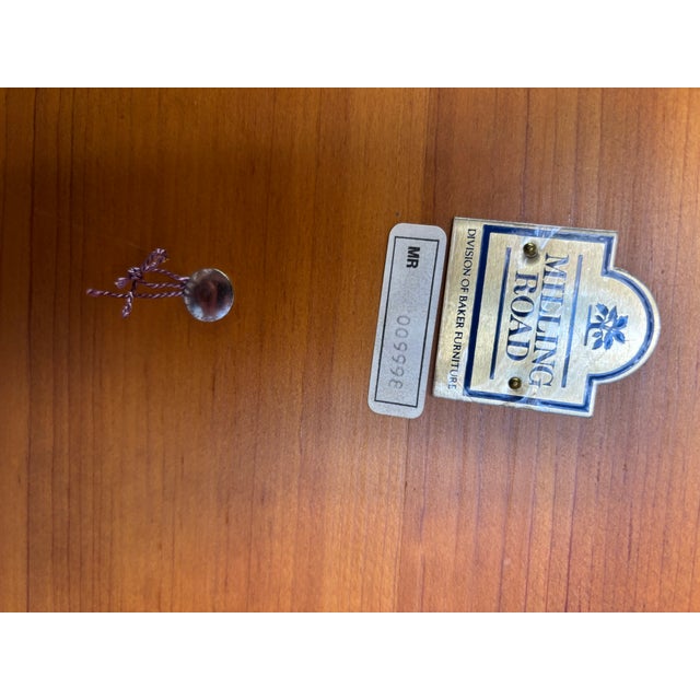 Coastal Vintage Coastal Milling Road Woven Rattan Pine Side Table For Sale - Image 3 of 9